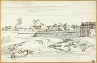 Landscape along a River, n.d. Attributed to Michel Ange Houasse.