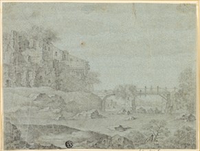 Ruins Overlooking River with Bridge, n.d. Attributed to or possibly after Adriaen Pietersz. van de Venne.