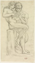 Study of a Nude Figure and a Faun, n.d. Attributed to Pierre Andrieu.