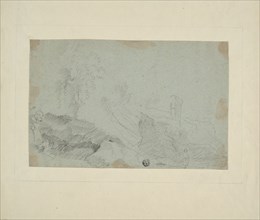 Rocky Landscape with Standing Figure, n.d. Attributed to Richard Wilson.