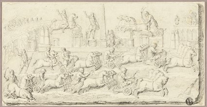 Roman Chariot Race (After Antique Bas Relief), n.d.