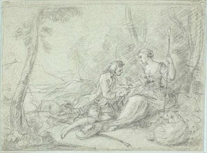 Shepherd and Shepherdess, n.d. Attributed to Sébastien Le Clerc the younger.