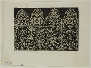 Leaf from Crown of Noble and Virtuous Women, 1591, assembled into portfolio by Max Geisberg, 1937. Lace design.