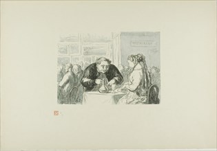 The Restaurant of the Great Art Exhibition: A symbiotic love for the arts and the..., printed 1920. Creator: Etienne Carjat.