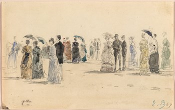 People on the Beach at Trouville, 1864.