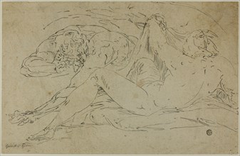 Nymph and Satyr, after 1560. Follower of Luca Cambiaso.