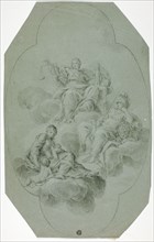 Allegorical Ceiling Decoration with Justice, Charity, and Fortitude, n.d. Follower of Stefano Pozzi.