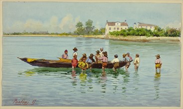 Children with Boat on Venetian Lagoon, n.d.