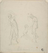 Two Sketches: Standing Woman, Woman Dancing with Child, n.d.