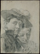 A Young Boy Wearing a Plumed Hat, and a Young Girl, 1735/40.