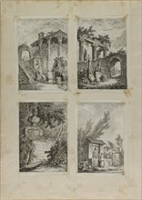 Evenings in Rome, 1763/64. Temples, sculptures, bust and well.