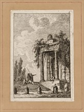 Plate Four from Evenings in Rome, 1763/64. Roman temple.