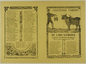 Legitimos versos de Lino Zamora (Legitimate Verses of Lino Zamora), n.d.