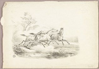 Three Horses Running, n.d. Possibly after Carle Vernet.