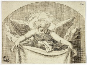 Putto Holding Sudarium, n.d. Possibly after Cornelis Bloemaert.