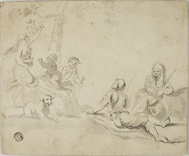 Apple Harvesters and Resting Shepherds, n.d. Possibly after Salvator Rosa or possibly after Marco Ricci.