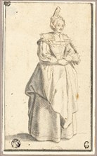 Woman in Full Dress, 1630/39. Possibly after Wenceslaus Hollar.