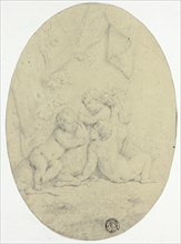 Three Children and a Goat, n.d. Style of Jacob de Wit.