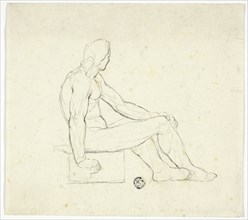 Seated Male Nude, n.d. Style of Jacques Louis David.