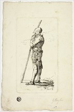Man in Armor Holding Staff, n.d.