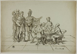 Roman Emperor Approaching Group of Women Seated at Table, 1819.