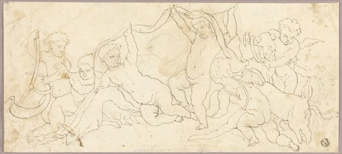 Putti at Play with Deer and Dog, n.d.