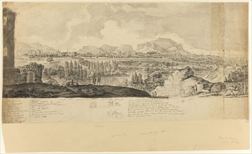 View of Palermo, 1700/1799. Panorama of the capital of Sicily, with key indicating significant buildings.