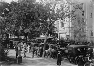 Scene In Front Of Belasco Theatre - When French Commissioners Attended, 1917. Creator: Harris & Ewing.