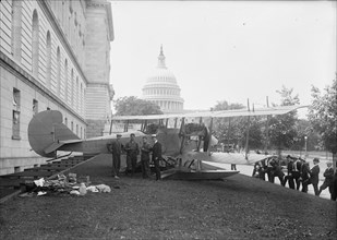 Curtiss Airplane - Curtiss Twin Engine Biplane Exhibited at Senate Office Building, 1917.