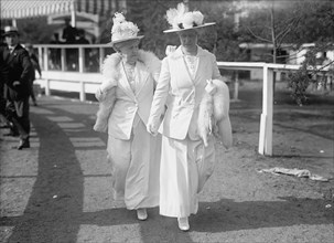 Foster, Mrs. John W., at Horse Show, L., with Daughter, Mrs. Robert Lansing, 1916.