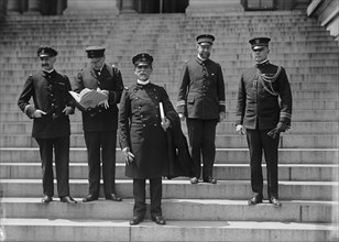 French Commission To U.S. Naval Officers at State Dept.; Lt. Simon; Paymaster Lindeboom..., 1917. Creator: Harris & Ewing.