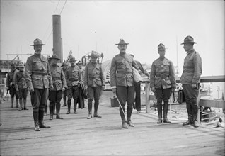 National Guard of D.C. Returning from Camp at Colonial Beach, Col. William E. Harvey at Left, 1916.