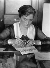 Navy Department, U.S. Intelligence Bureau, Finger Print Department Clerk, Marie S. Dahm, 1918.