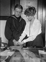 Navy Department, U.S. Intelligence Bureau, Finger Print Department Clerks: James A. Noonan, Mrs. G.G. Boswell, 1918.