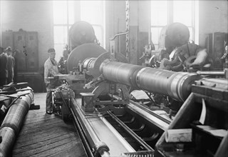 Navy Yard, U.S., Washington - Turning, Examining And Boring A 5 Inch, 50 Cal. Gun, 1917.