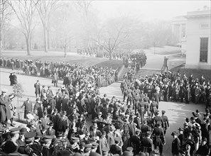 New Year's Reception at White House - General View; Army And Navy Officers, 1912.