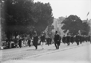 Preparedness Parade - President Wilson, William F. Gude, And Randolph Kauffmann Leading..., 1916. Creator: Harris & Ewing.
