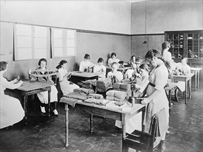 Red Cross Garment Division, Misc. Views of Work Rooms And Women Sewing, Knitting, Etc., 1917.