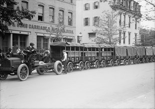 Red Cross, American - Army Trucks And Trailers For Red Cross Supplies, 1917.