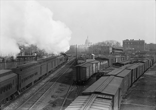 U.S. Capitol - Dome from Railroad Yards in Southeast Section, 1917.