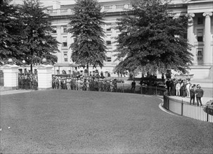 View of Treasury Building from East Entrance of White House, Washington, D.C., between 1910 and 1917.