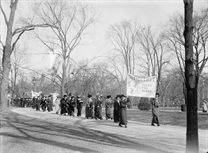 Woman Suffrage - at White House with Banners, 1914.