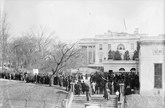Woman Suffrage - at White House with Banners, 1914.