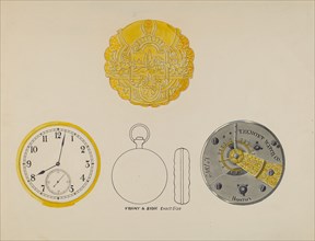 Watch, Face and Case, c. 1936.