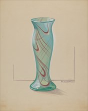 Vase (Green with Red Swirl), c. 1937.