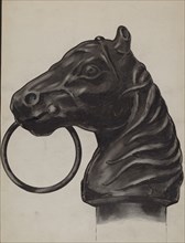 Horse Head Hitching Post, c. 1936.