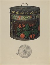 Toleware Tin Cannister, 1937.