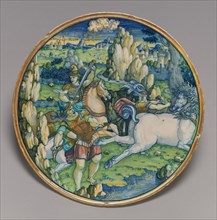 Flat plate with a battle scene, 1525.
