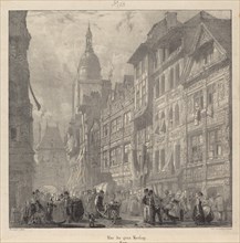 Rue du gros-horloge, Rouen, 1824.