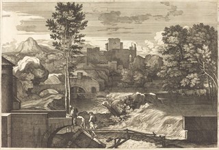 Landscape with Two Figures on a Bridge.